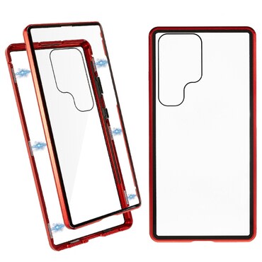Magnetický kryt na celé tělo "Stronghold" pro Samsung Galaxy S23 Ultra - červený