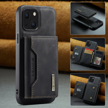Kryt pro iPhone 13 Mini CaseMe DG.MING MAG s magnetickou peněženkou - pulzující černá Kryt pro iPhone 13 Mini CaseMe DG.MING MAG s magnetickou peněženkou - pulzující černá