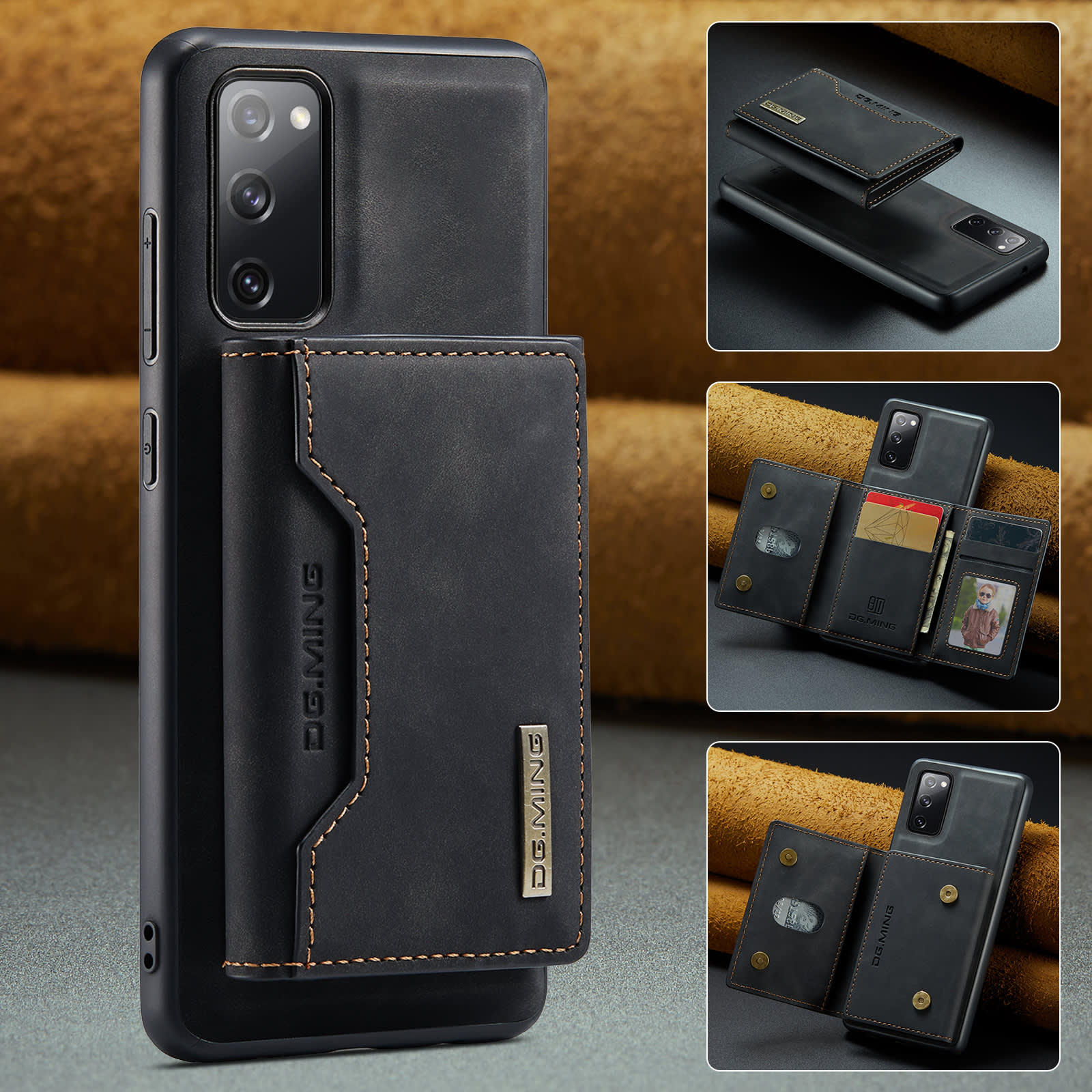 Kryt pro Samsung Galaxy S20 FE / S20 FE 2021 CaseMe DG.MING MAG s magnetickou peněženkou - pulzně černý