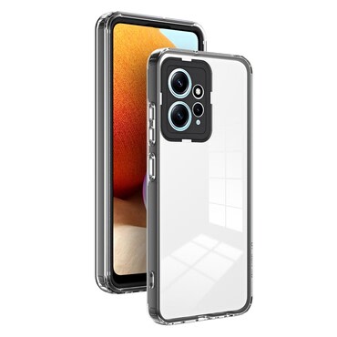 Hybridní kryt "Crystal Bumper" se zabudovanou ochranou zadního fotoaparátu pro Xiaomi Redmi Note 12 4G - metalická černá Hybridní kryt "Crystal Bumper" se zabudovanou ochranou zadního fotoaparátu pro Xiaomi Redmi Note 12 4G - metalická černá