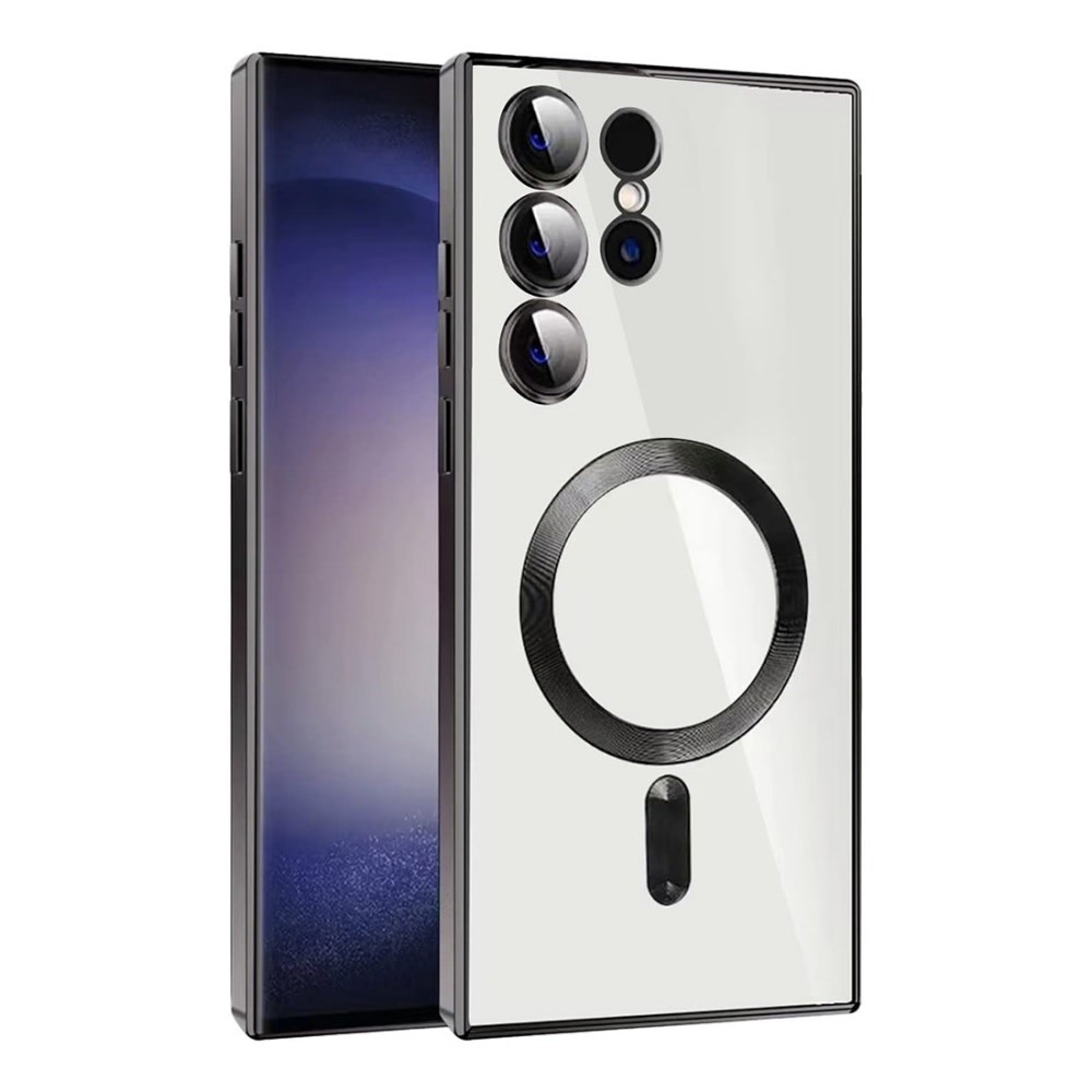 Hybridní kryt MagShield s ochranou zadního fotoaparátu a 2 magnety MagSafe pro Samsung Galaxy S24 Plus - černý metalický